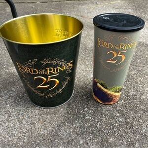 Lord of the rings 25 anniversary popcorn bucket and cup set